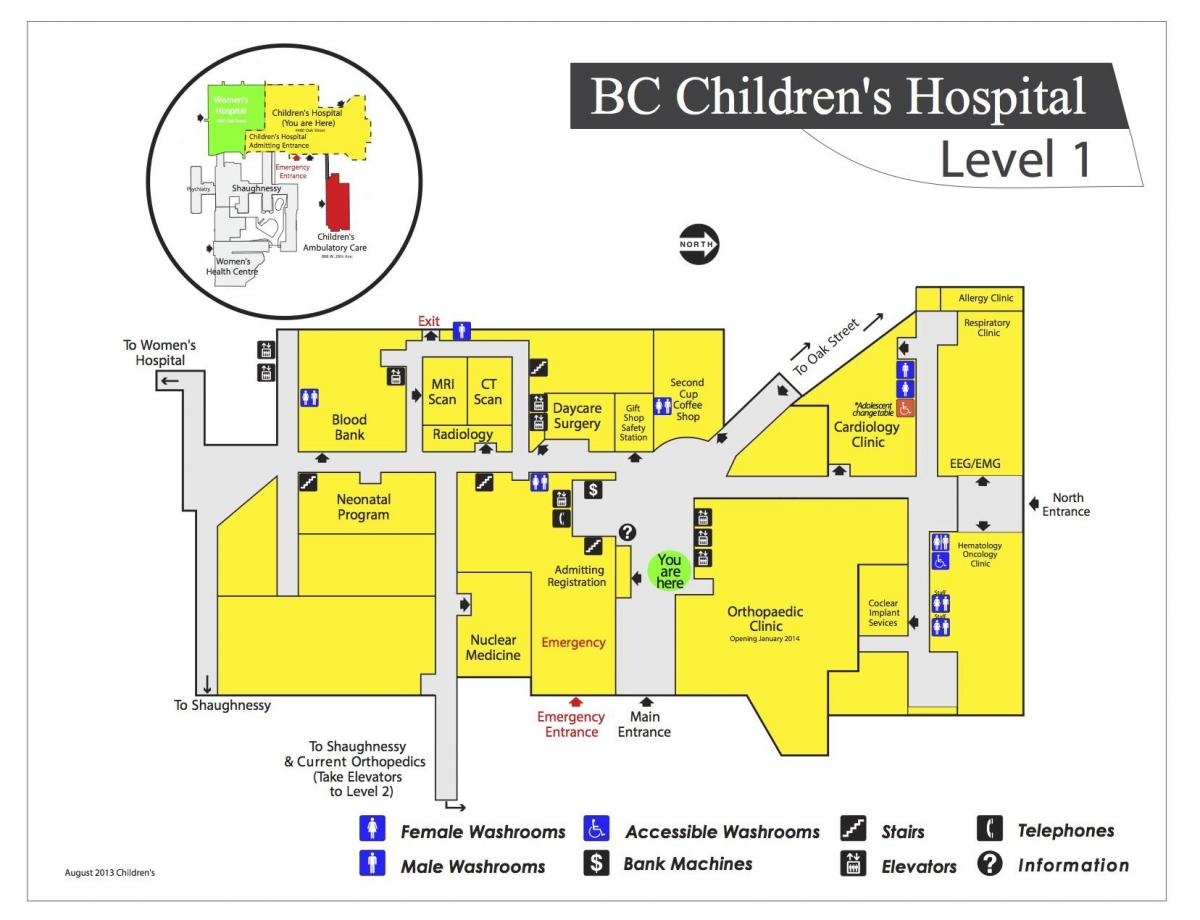 Mapa detskej nemocnice vancouver