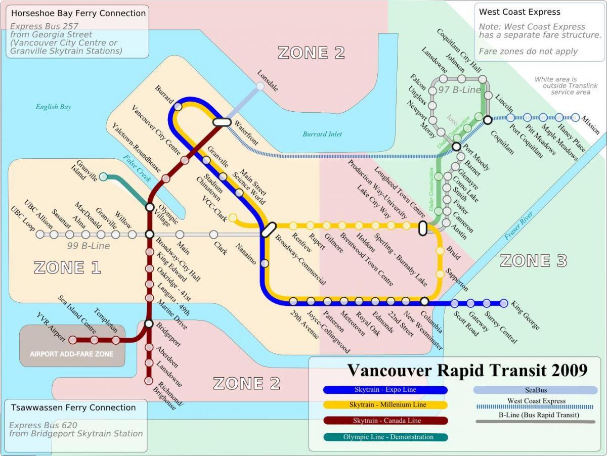 kanada line mapu stanice