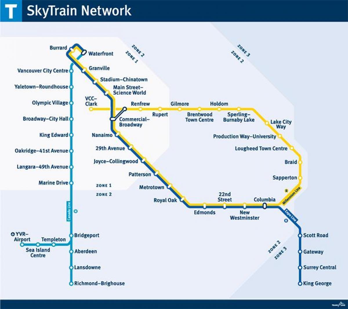 skytrain line mapu
