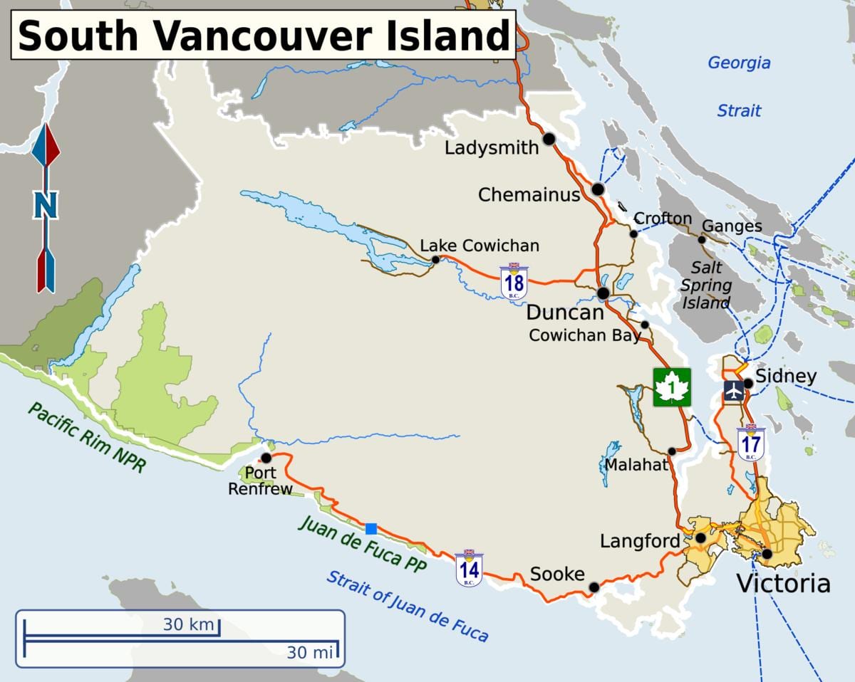 južná vancouver mapu