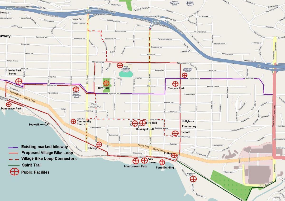 north vancouver cyklistická mapa