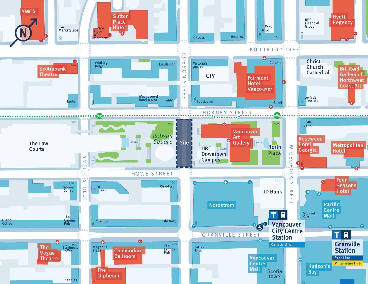 mapa robson street vancouver