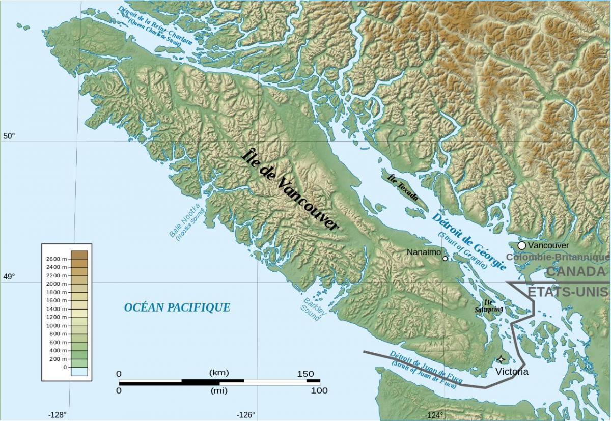 Mapy topografické vancouver island
