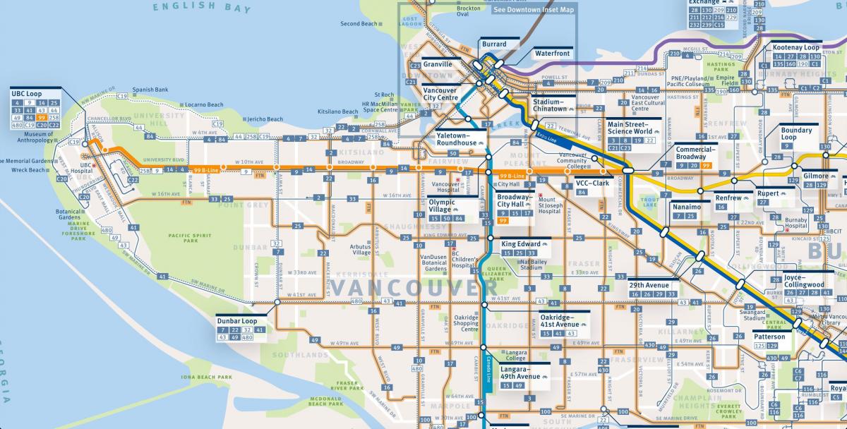 Mapu vancouver autobusových liniek