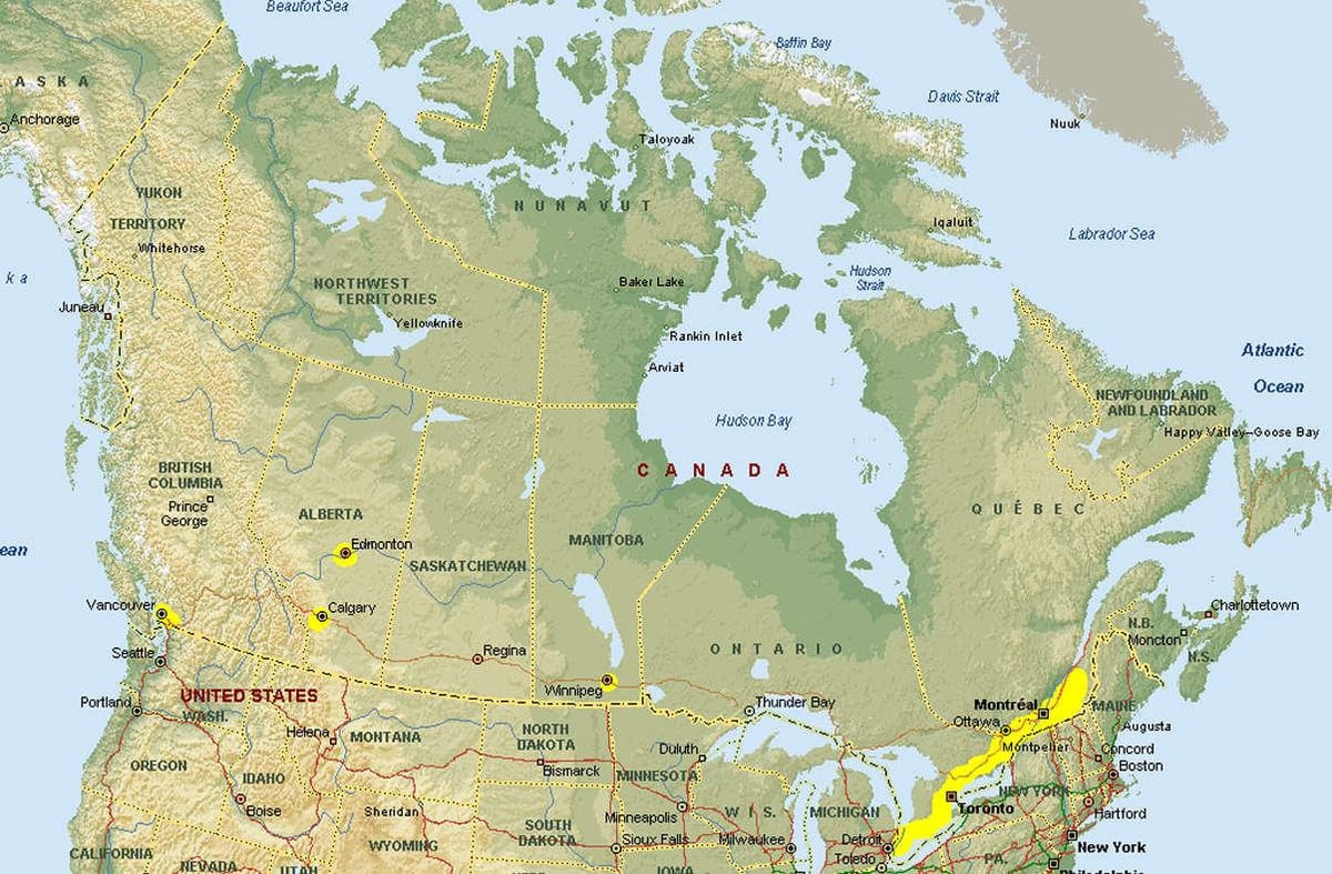 Mapu vancouver hraničnom priechode