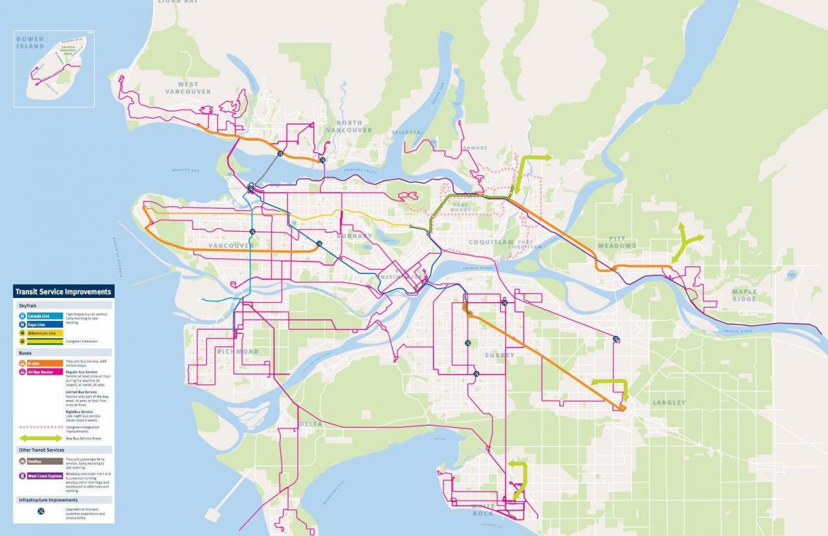 vancouver tranzitného systému mapu
