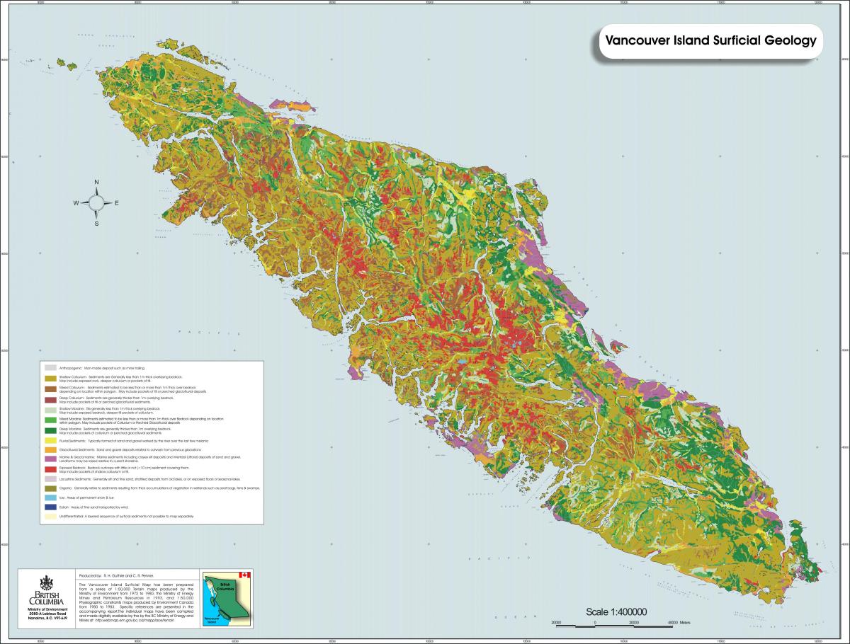 Mapu vancouver island geológie
