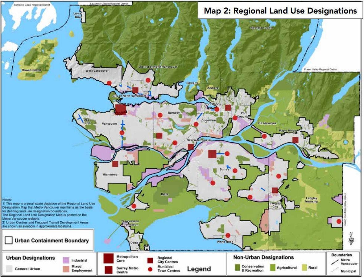 väčšie vancouver regionálne okres mapu