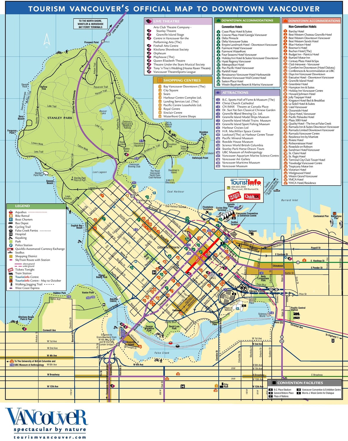 vancouver turistické atrakcie mapu