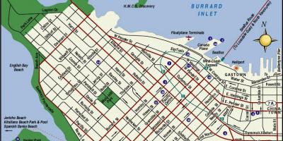 Vancouver bc atrakcie mapu