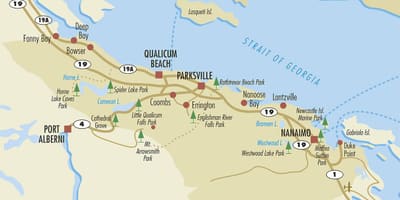 Mapa strednej vancouver island