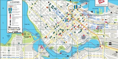 Vancouver kanada atrakcie mapu