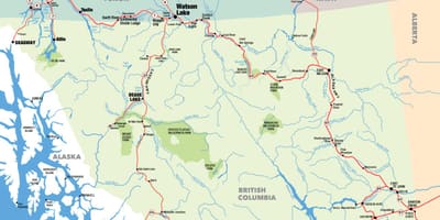 Mapa južnej british columbia