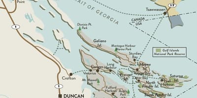 Mapu vancouver island a gulf islands