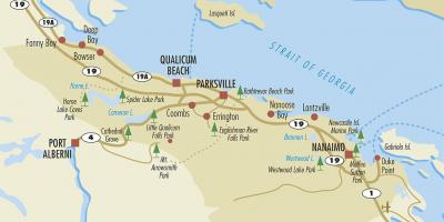 Mapa parksville vancouver island