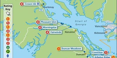 Mapu vancouver island, golfové ihriská