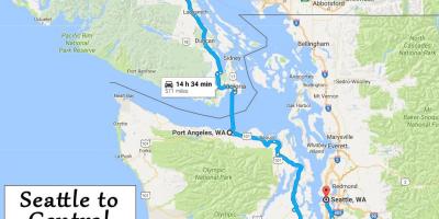 Vancouver island mapa jazdy vzdialenosti