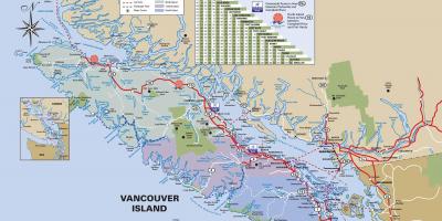 Vancouver island mapa diaľnice