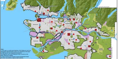 Väčšie vancouver regionálne okres mapu