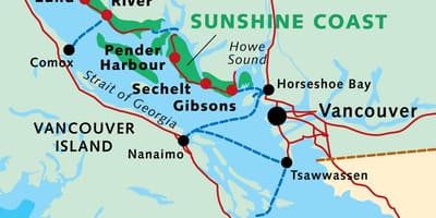 British columbia pobreží mapu