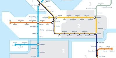 Mapu vancouver tranzitnej zóne