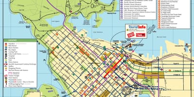 Vancouver turistické atrakcie mapu