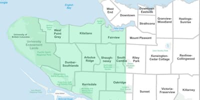 West vancouver okolí mapu