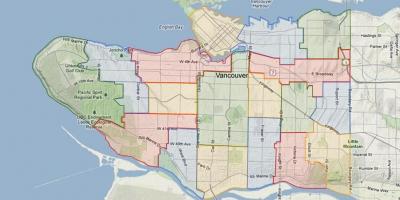 Vancouver školskej rady spádovej mapu