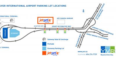 Vancouver airport parkovanie mapu